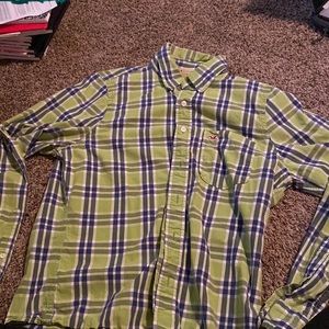 hollister green button down